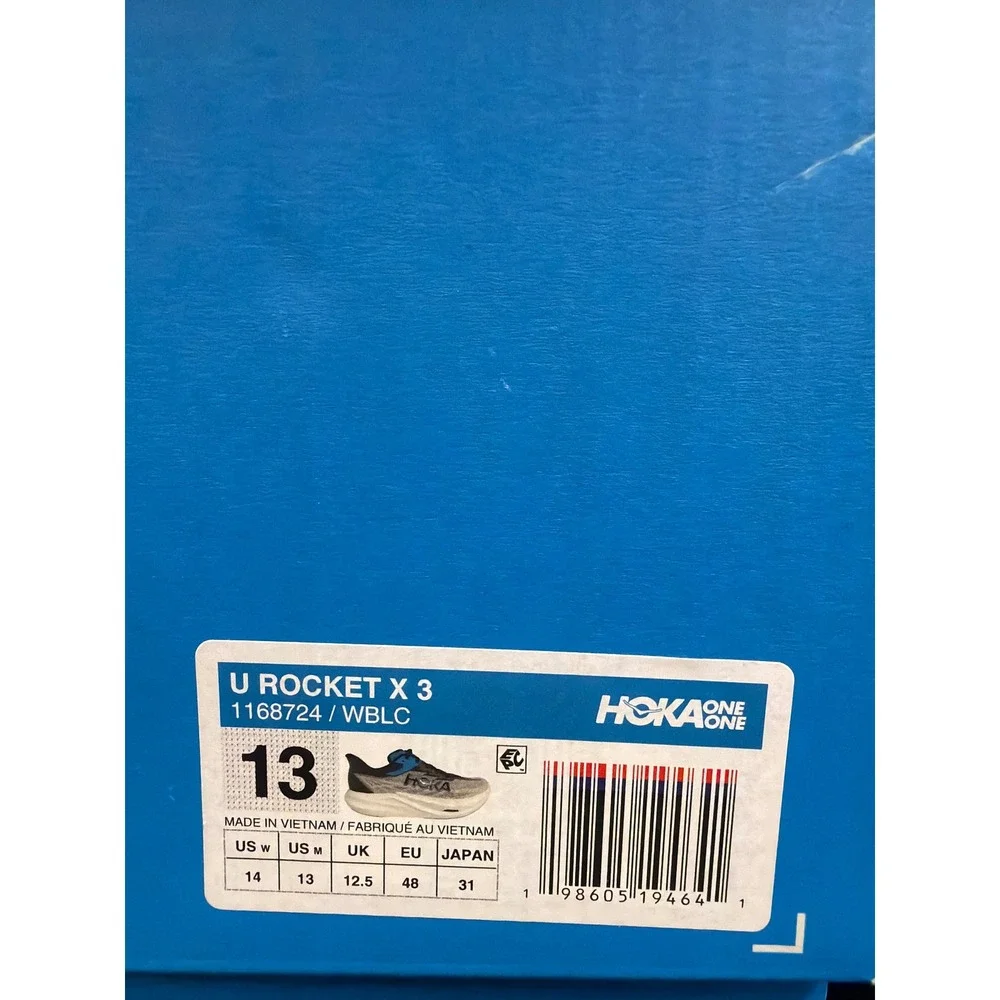 HOKA Rocket X 3 Running Shoes WBLC Size 13 Mens New in Box NWB $250 MSRP